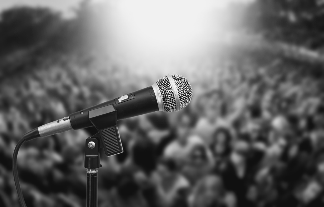 microphone on audience background